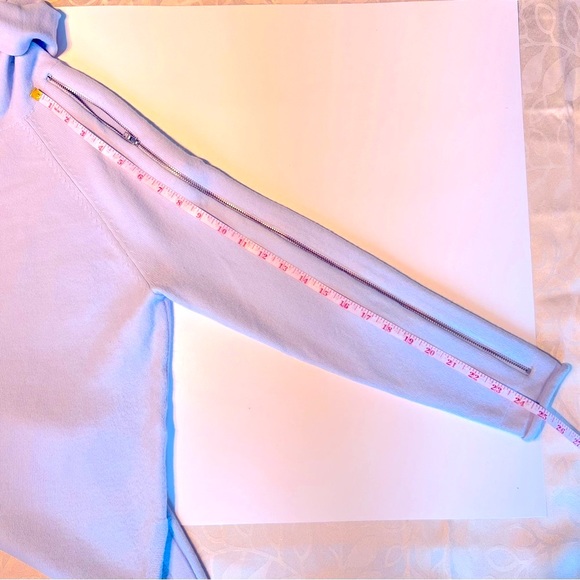 Zipped Sleeves S/M Wide Light Blue Elegant Sweater French Connection High Neck - Picture 12 of 12